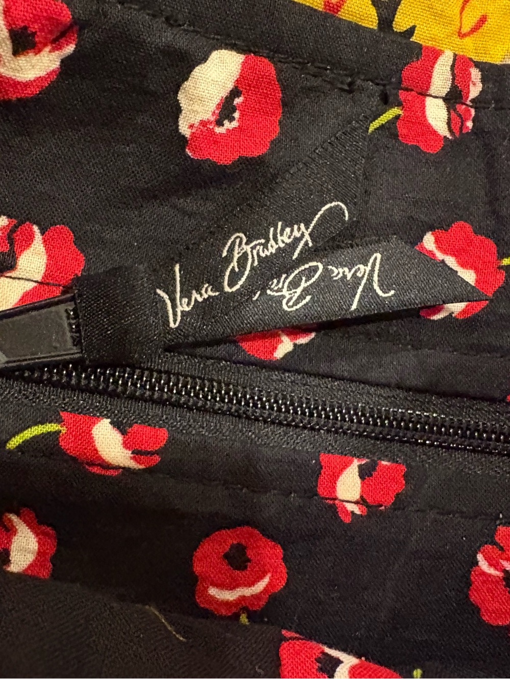 Vera Bradley Red Poppy Quilted Tote Bag - Picture 6 of 9
